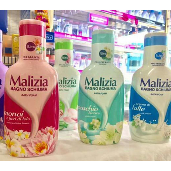 Sữa tắm dạng kem sữa Malizia Bath Foam 1000ml + Móc khóa