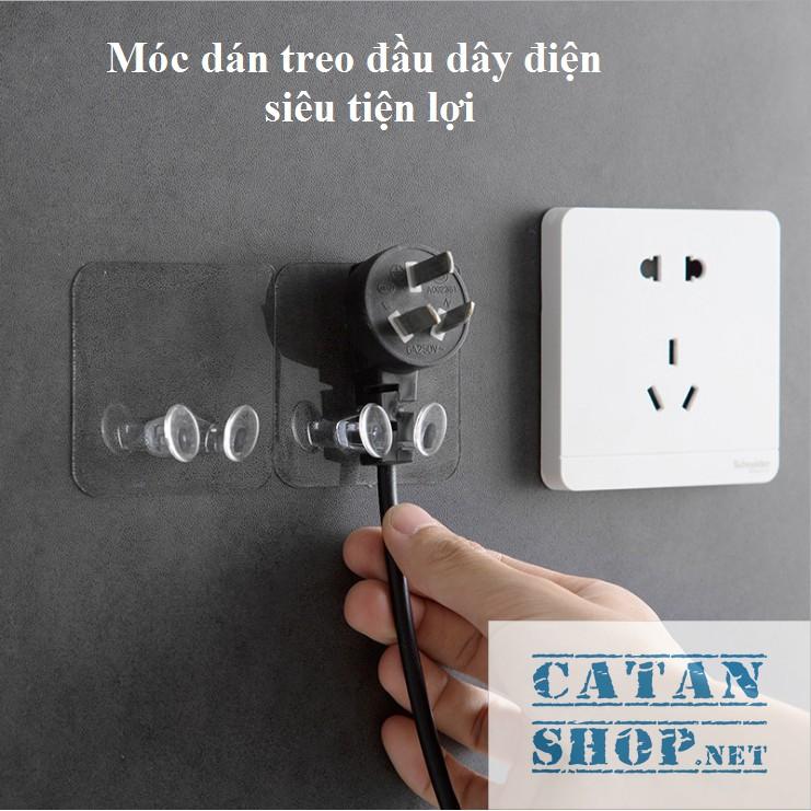 Móc dán tường kẹp giữ đầu dây điện trong, treo vật dụng nhà bếp, phòng tắm siêu gọn gang,tiện lợi GD316-TreoDDien-Trong