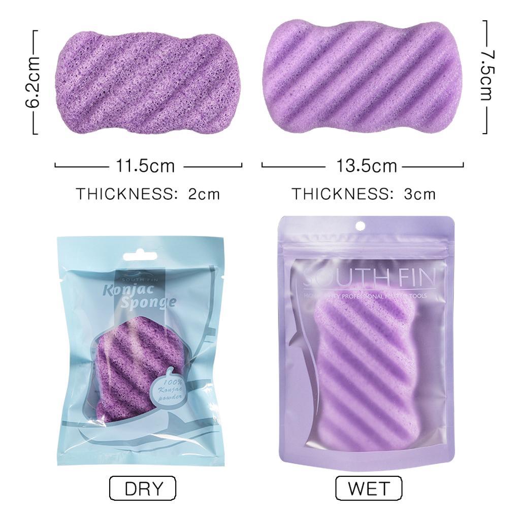 2 Pieces 100% Natural Konjac Soft Puff Face Body Wash Cleaning Sponge
