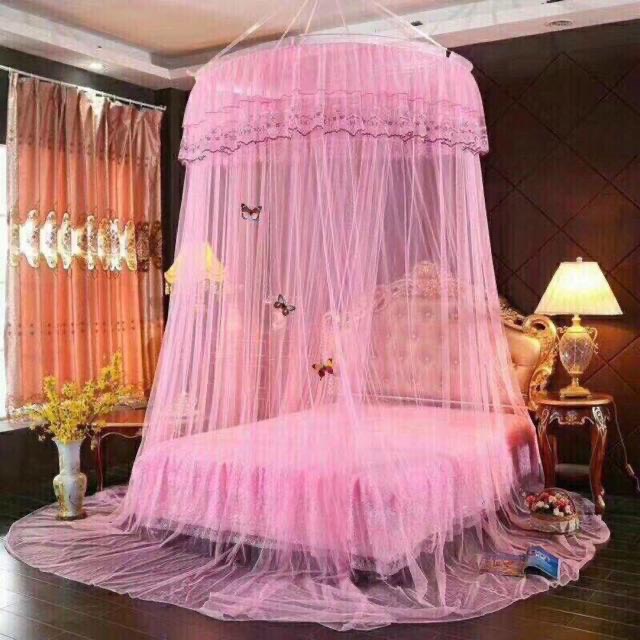 Mùng công chúa cao cấp treo trần phong cách Hoàng gia, màn khung tròn không khoan tường 1 lớp cho phòng ngủ đẹp chống muỗi ZO HOME