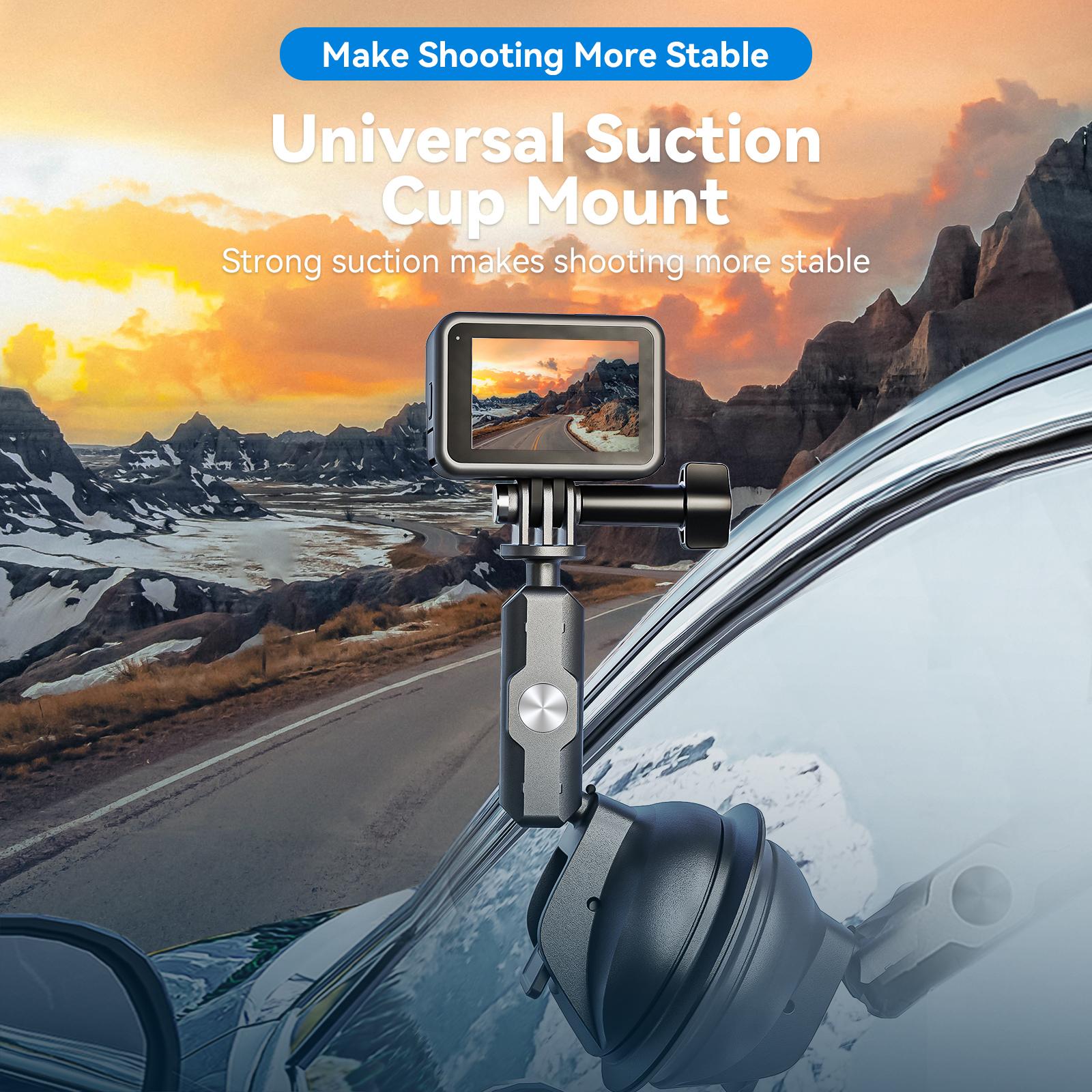 Máy ảnh hành động điện thoại Telesin Car Cup Descent 360 có thể điều chỉnh 1/4 Bộ chuyển đổi tiêu chuẩn cho GoPro Insta360 DJI Action SMART Điện thoại