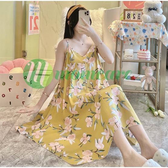 Váy lanh, váy ngủ mềm mát hoạ tiết trẻ trung, thời trang