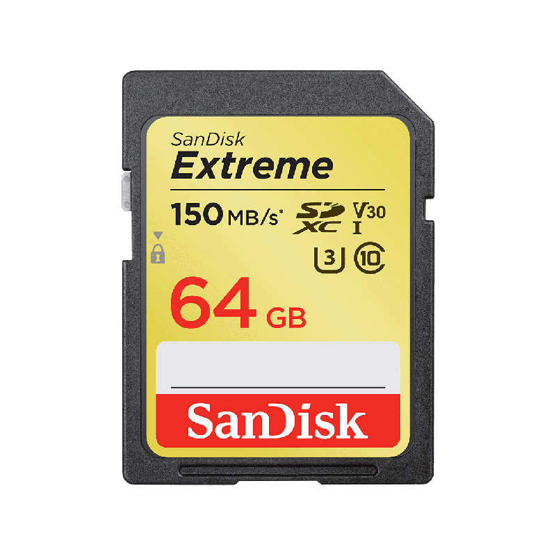 Thẻ nhớ SDXC SanDisk Extreme 64GB Class 10 U3 UHS 150MB/s (Vàng) Hàng Chính Hãng