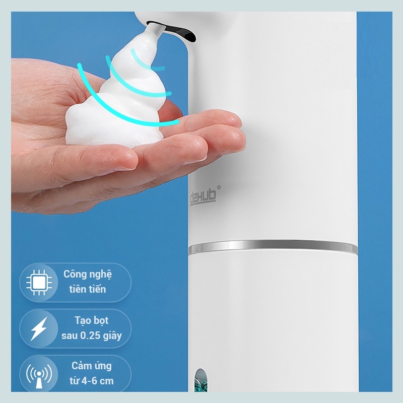 Bình đựng xà phòng Tự Động Tạo Bọt , Cảm Biến Thông Minh Tạo Bọt Sau 0.25s, pin trâu dùng lâu dài sạc pin USB 3 chế độ tạo bọt CÓ ẢNH THẬT