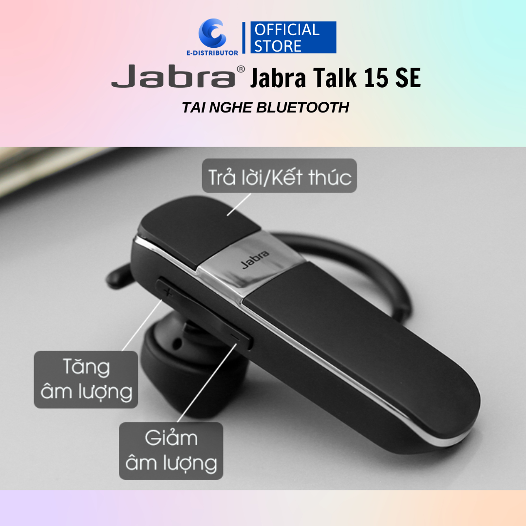 Tai nghe Bluetooth Jabra Talk 15 Đen - Hàng Chính Hãng - Bảo Hành 12 Tháng