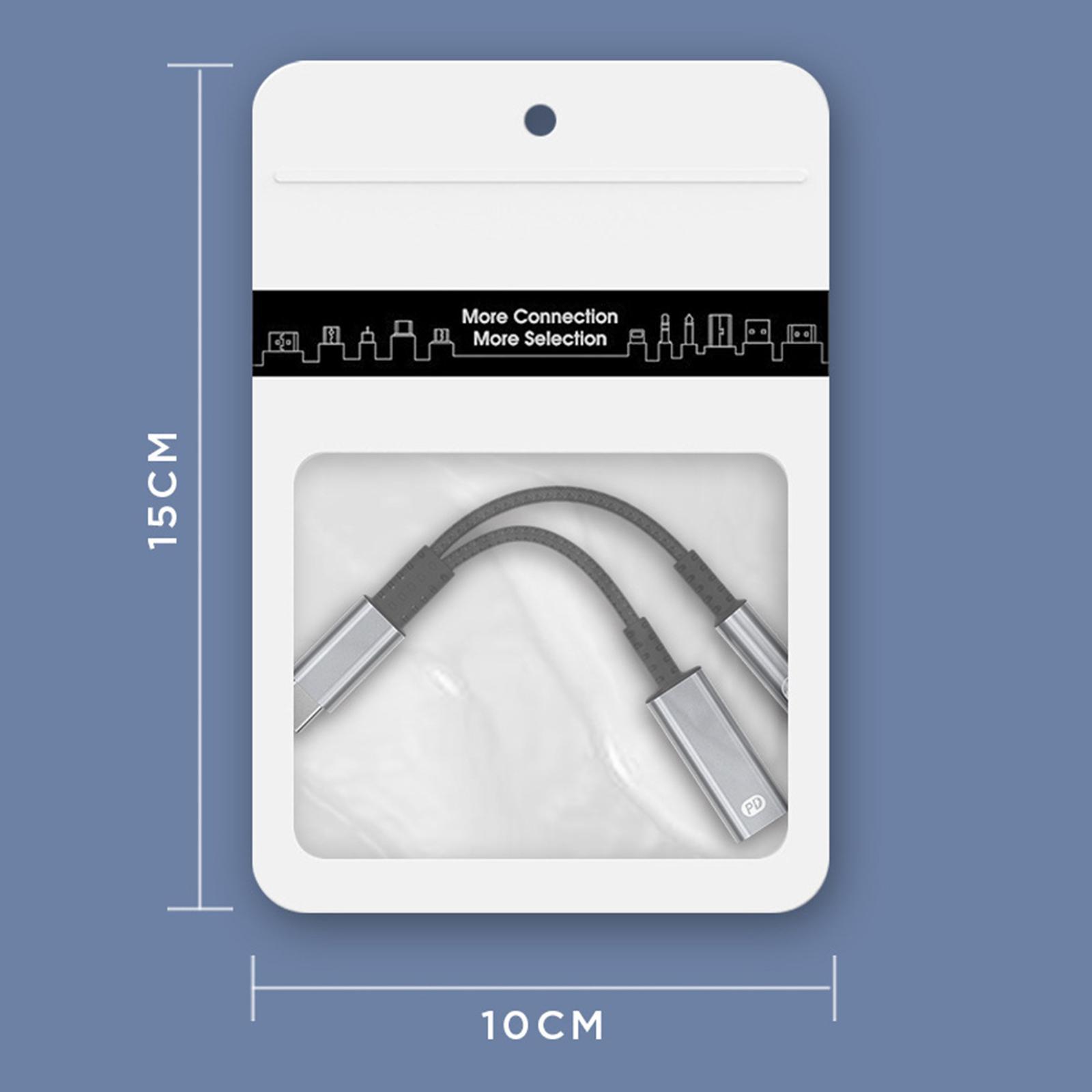 USB Type C Headset Adapter USB C PD 3.0 Fast Charging for Mobile Phones