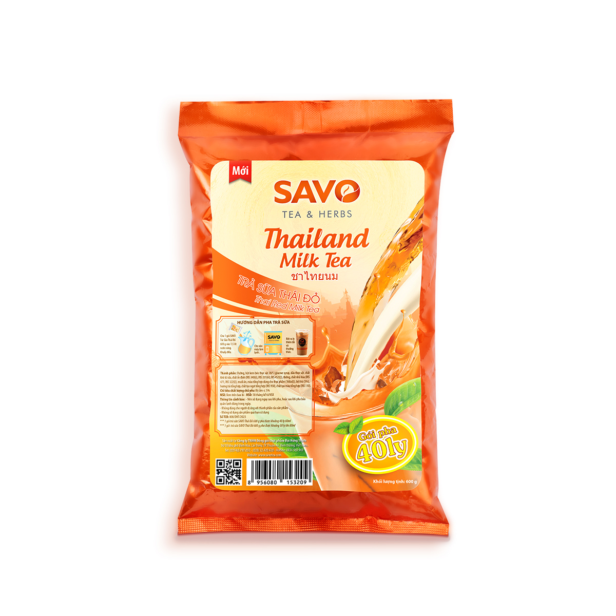 SAVO Trà Sữa Thái Đỏ - Túi 600gr