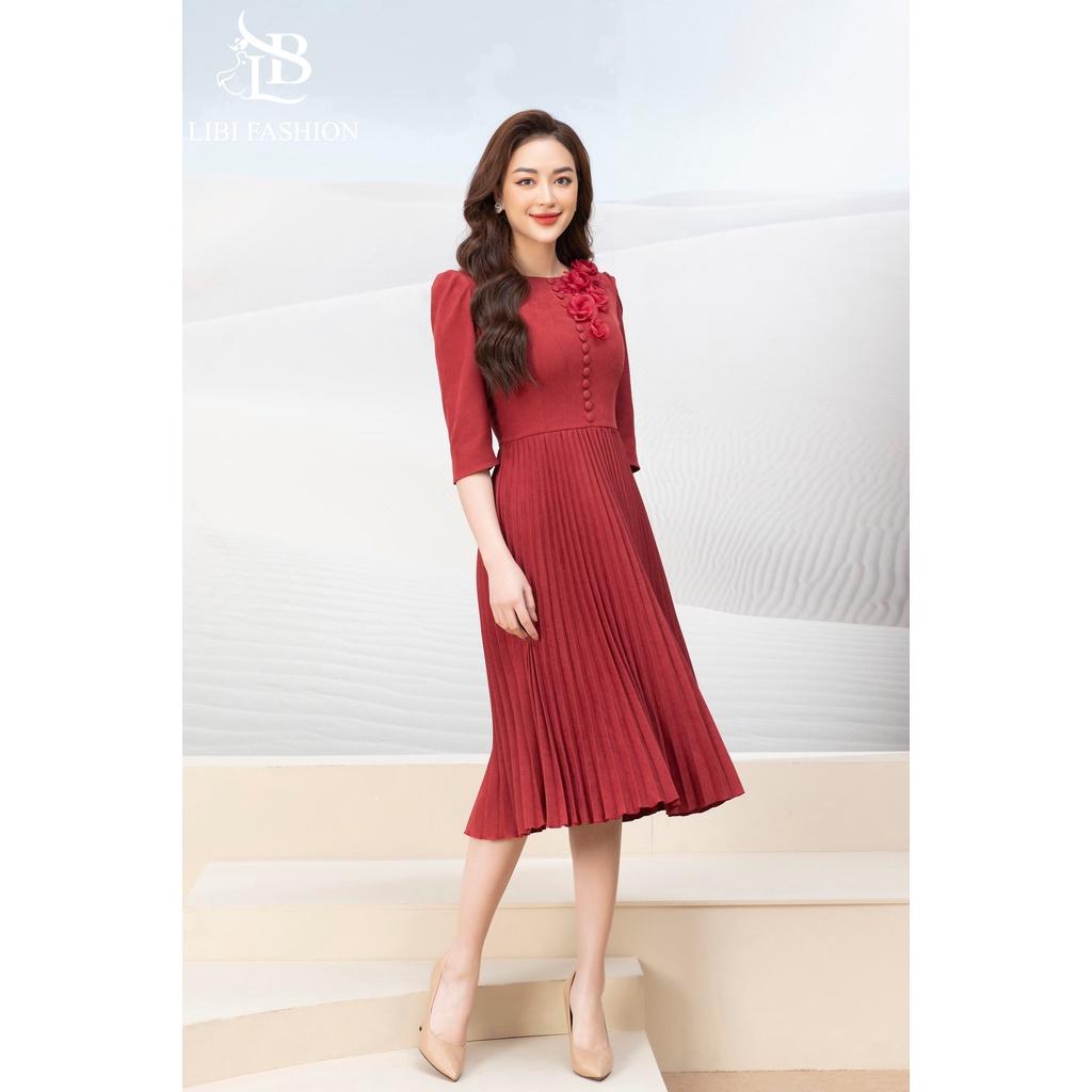 Váy Hoa Vai Cổ tròn ️️FRESHIP️️ váy đầm xu thế mới phong cách nhẹ nhàng phù hợp công sở dự tiệc