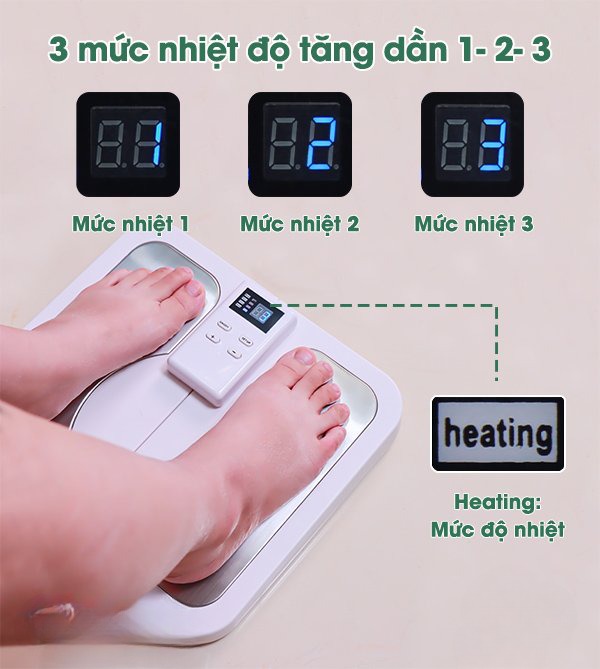 Thảm massage chân thư giãn trị liệu nhức mỏi chân,máy mát xa công nghệ xung điện màn hình kỹ thuật số, pin sạc