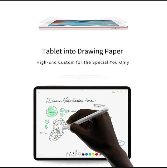 Dán màn hình  iPad Paper-like dành cho iPad Gen 7/8/9 10.2inch, Ipad Pro 11inch 2018/2020/2021/Air 4/Air 5, iPad Pro 12.9 2018/2020/2021, iPad Gen 10 chống vân tay cho cảm giác vẽ như trên giấy - Hàng Chính Hãng