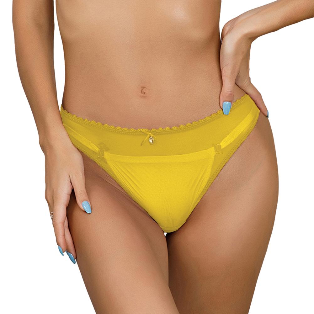 Varsbaby Vàng Nhạt Phối Lưới Mềm Mại Gợi Cảm 3 V Sâu Áo Ngực + Quần Lót + Quần Đùi Ren Dây Miễn Phí Trong Suốt quần Lót