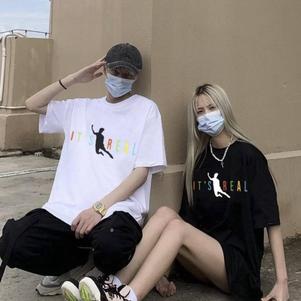 Áo thun tay lỡ nam nữ, áo phông Unisex form rộng chất vải cotton mát mịn thấm hút mồ hôi in hình ITiS-REAL