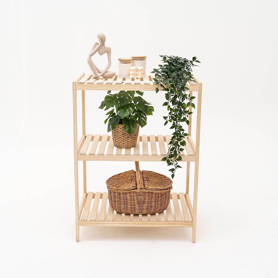 Kệ Giày Gỗ 2 Tầng - Chất Liệu Gỗ Thông - Size 50cm-80cm Mặt phẳng có thể dùng làm bàn làm việc - Trang trí hoa cảnh