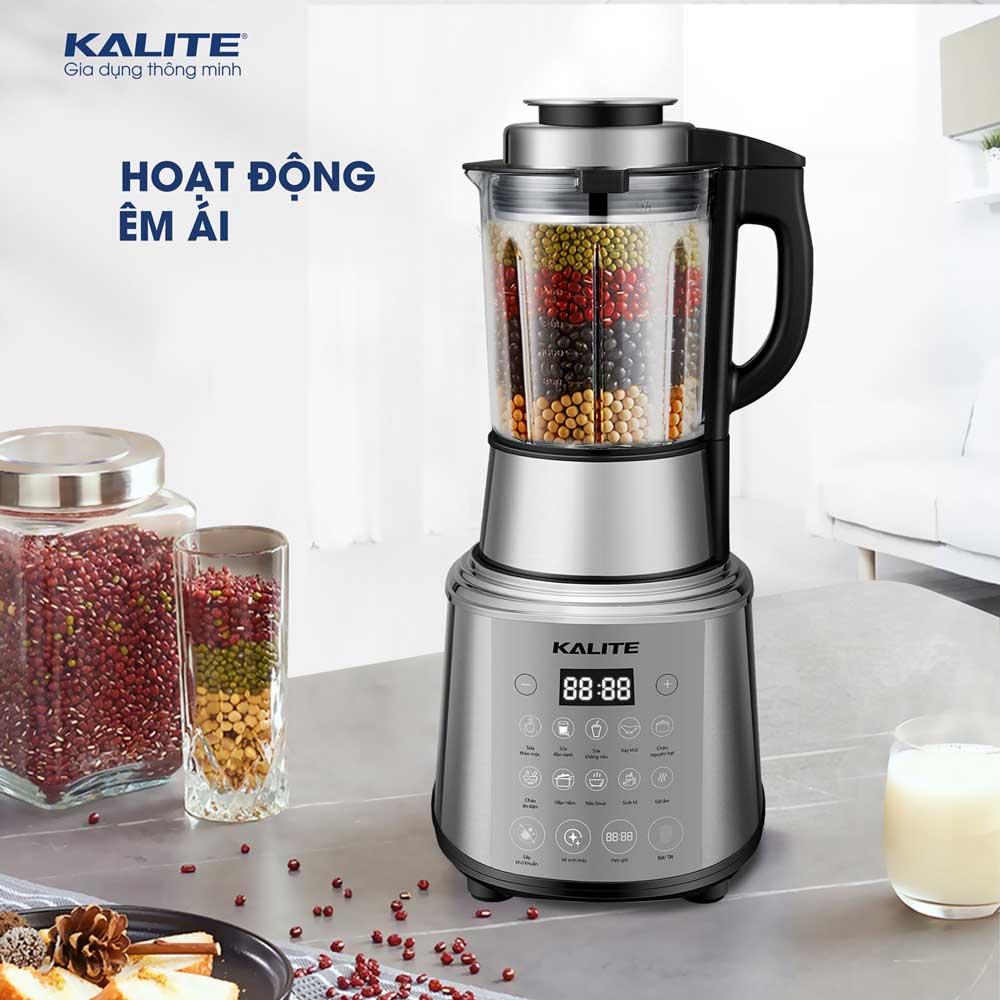 Máy làm sữa hạt Kalite KCB4741 dung tích 1.75L công suất 1800W đa dạng nấu sữa hạt, nấu cháo, xay sinh tố, nắp cảm biến chống trảo, hàng chính hãng