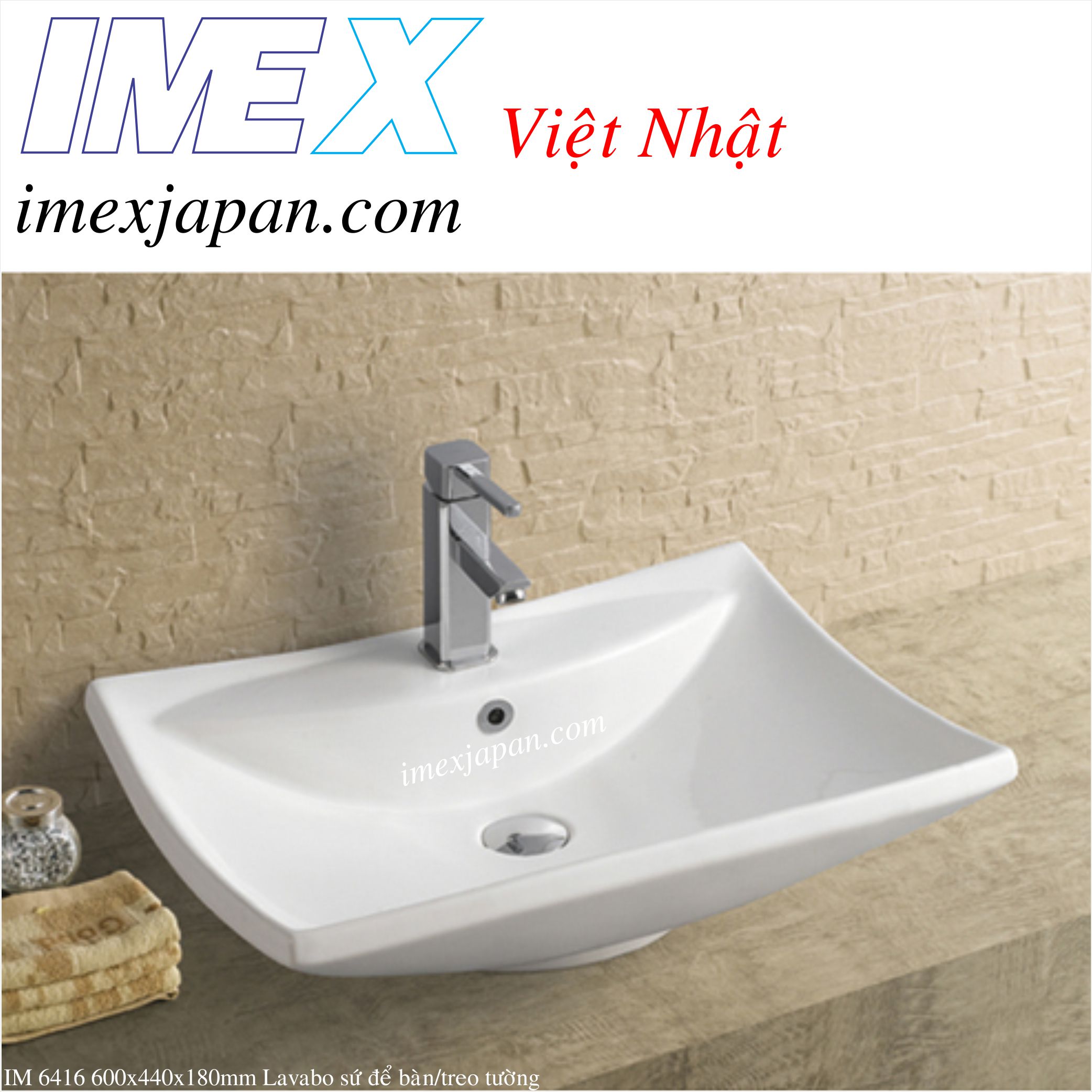 Lavabo để bàn kích thước lớn IMEX IM 6416