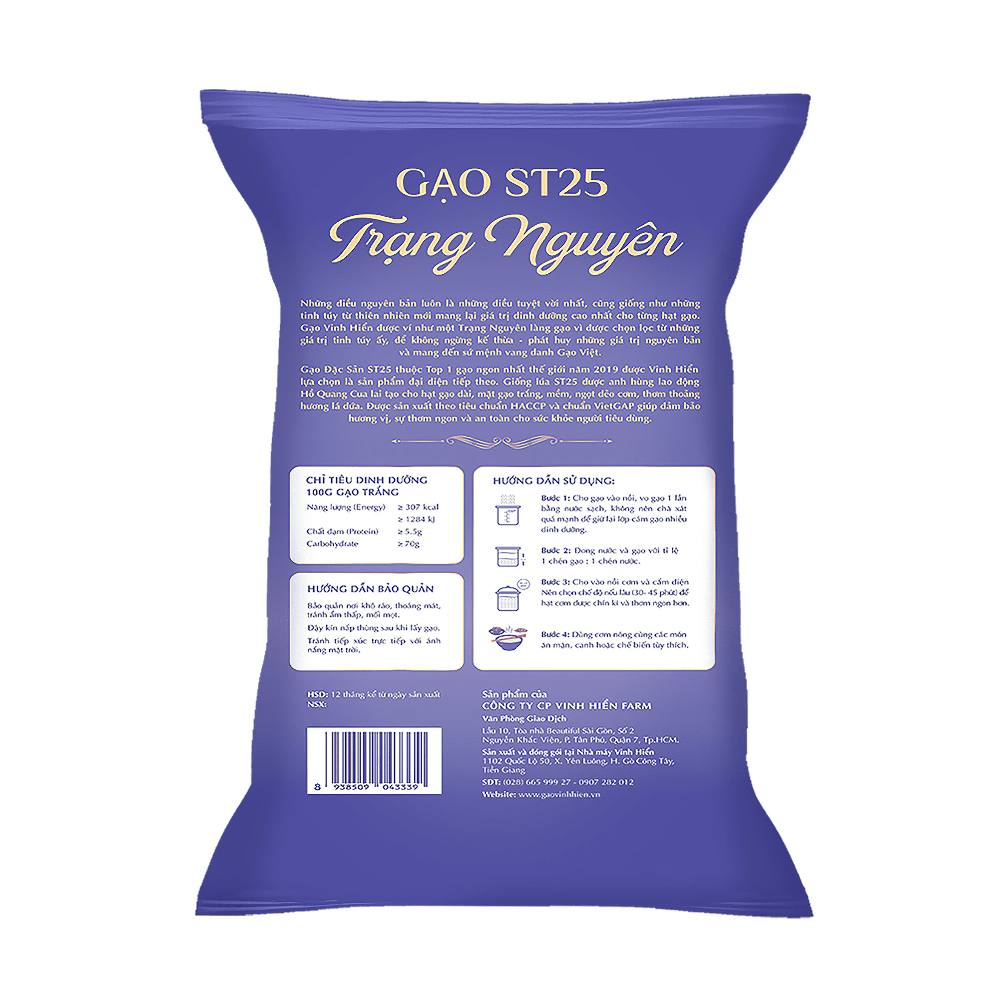 Gạo Đặc Sản ST25 Trạng Nguyên – Dẻo nhiều, dai cơm, thơm dứa - Chuẩn HACCP, VietGAP