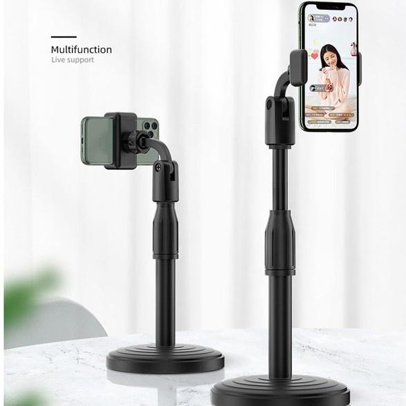 Kẹp điện thoại livestream quay video tiktok, giá đỡ 2 điện thoại để bàn cao cấp, điều chỉnh cao thấp tiện lợi sử dụng