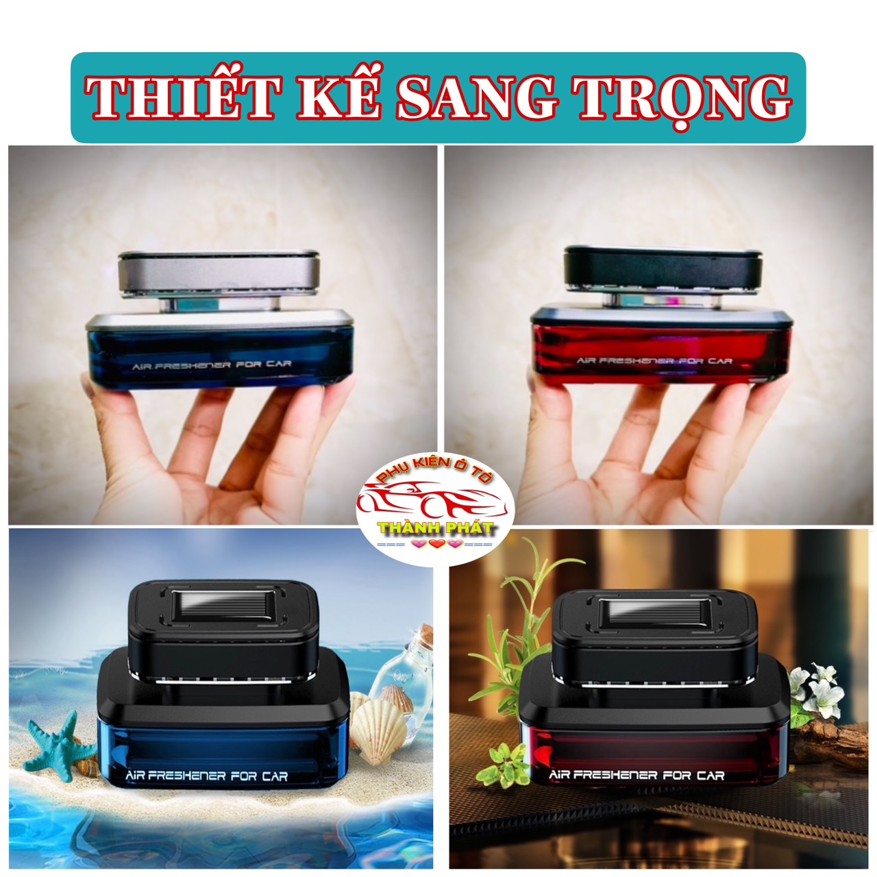 Nước hoa dầu thơm ô tô xe hơi cao cấp chiết xuất 100% từ thảo mộc tỏa hương bằng năng lượng mặt trời khử mùi chống say xe an toàn sức khỏe