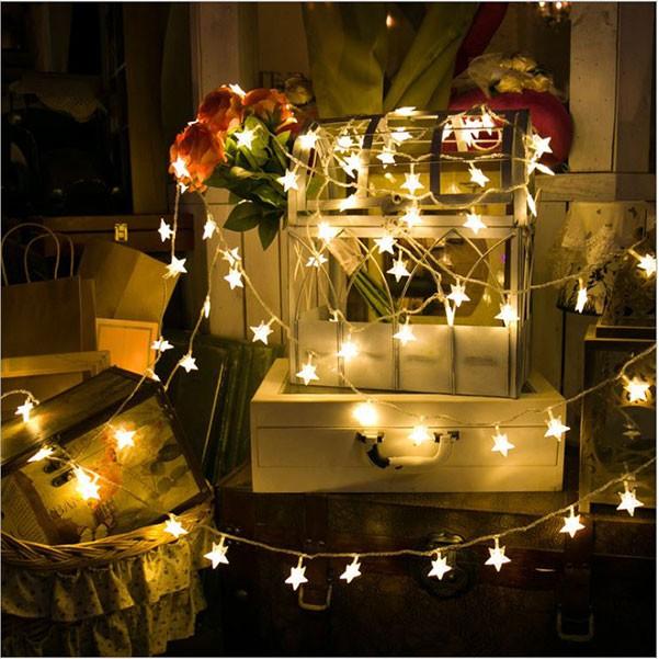 Đèn Led Trang Trí Ngôi Sao Dài 6M - 40 Bóng Trang Trí Noel Lễ Tết