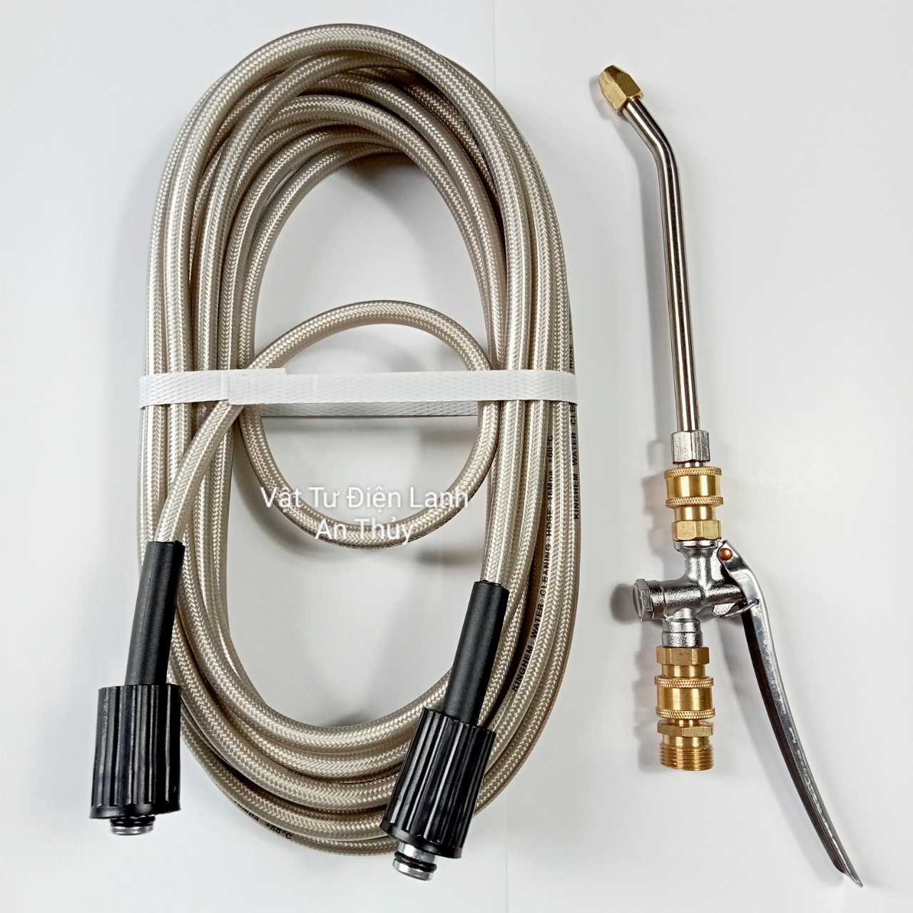 Combo 10 mét dây + béc xịt cần chếch ngắn - Dây xịt vệ sinh máy lạnh điều hòa kèm béc - Dây xịt vệ sinh máy giặt