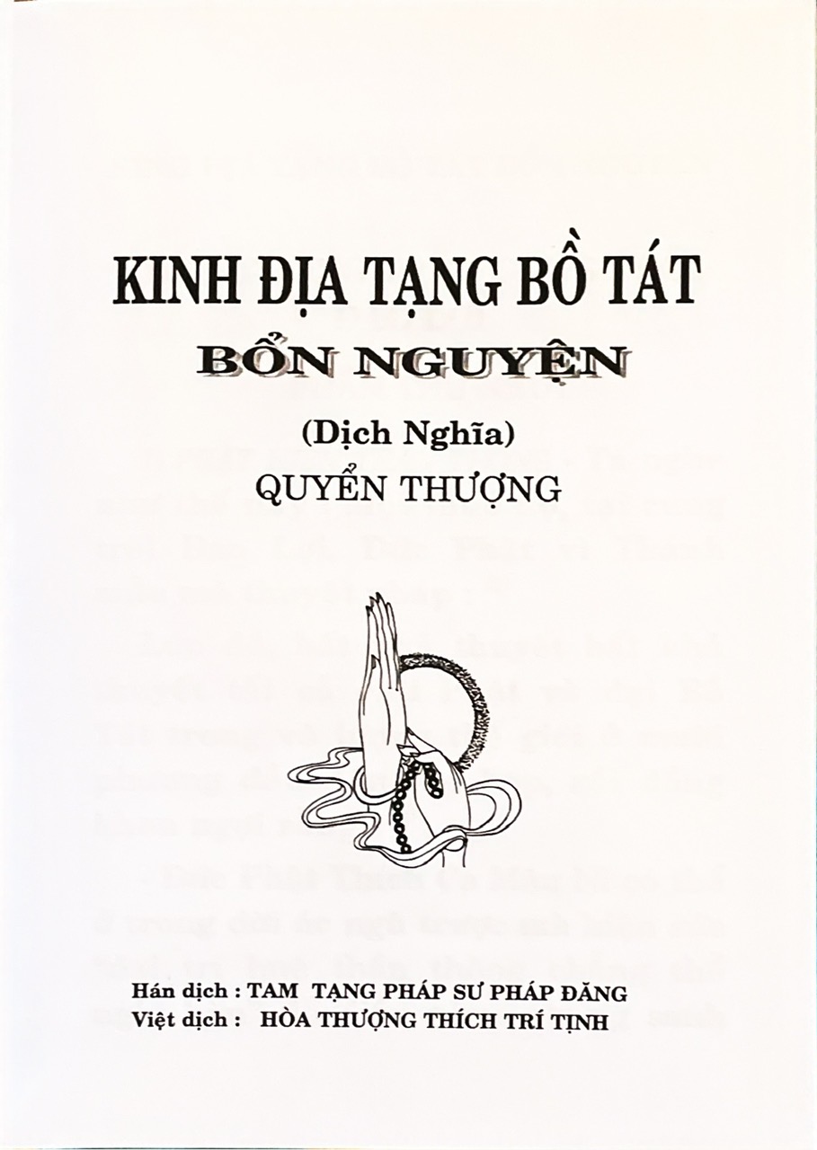 Kinh Địa Tạng Bồ Tát Bổn Nguyện trọn bộ