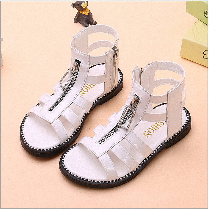 Sandal chiến binh cổ thấp cho bé gái 3 - 12 tuổi  khóa kéo tiện dụng đi học đi chơi - SA054