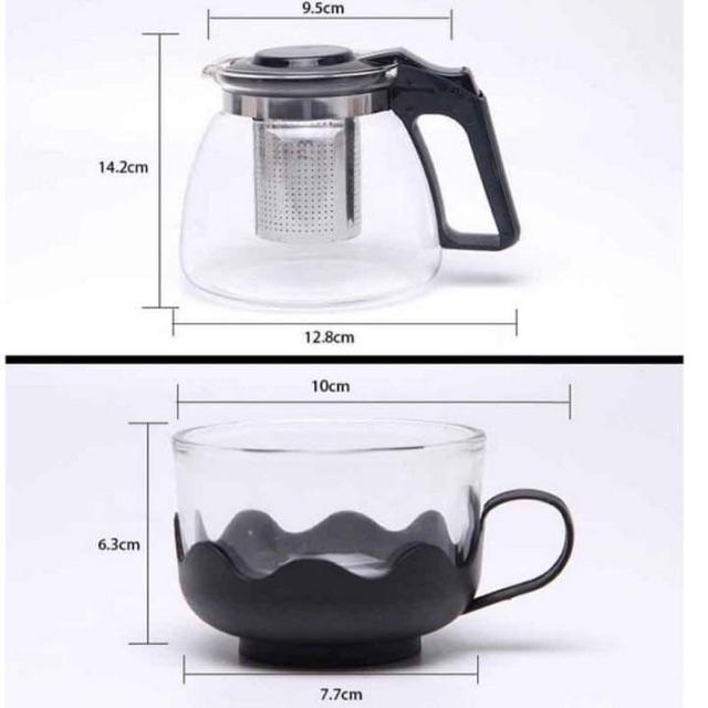 BỘ BÌNH LỌC TRÀ KÈM 4 LY CAO CẤP