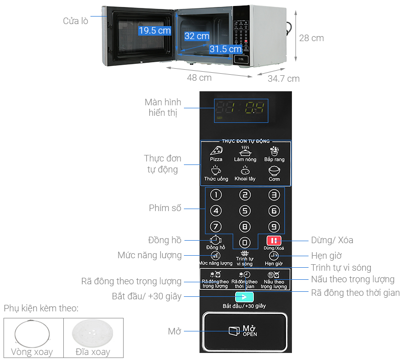 Lò vi sóng 23L Sharp R-370VN-S - Hàng chính hãng