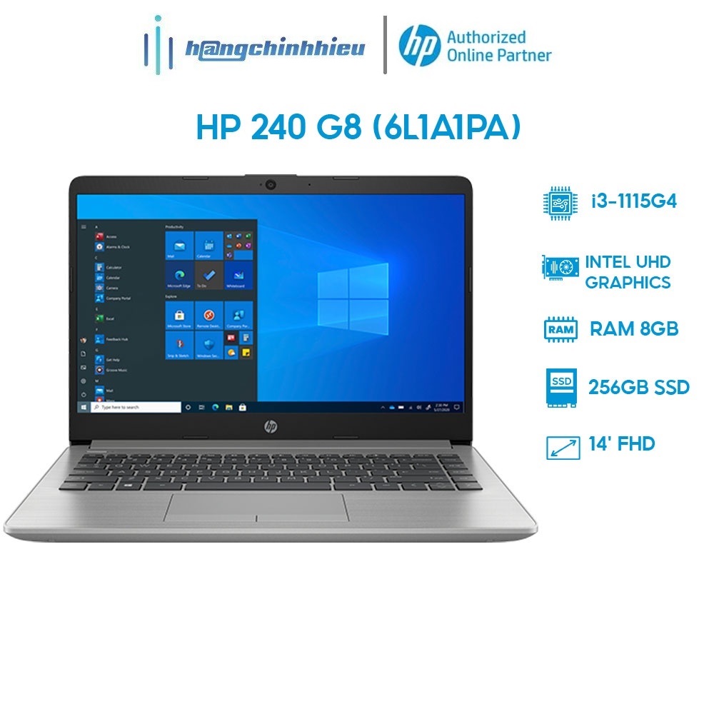 Laptop HP 240 G8 6L1A1PA i3-1115G4 | 8GB | 256GB | Intel UHD Graphics | 14' FHD | Win 11 Hàng chính hãng