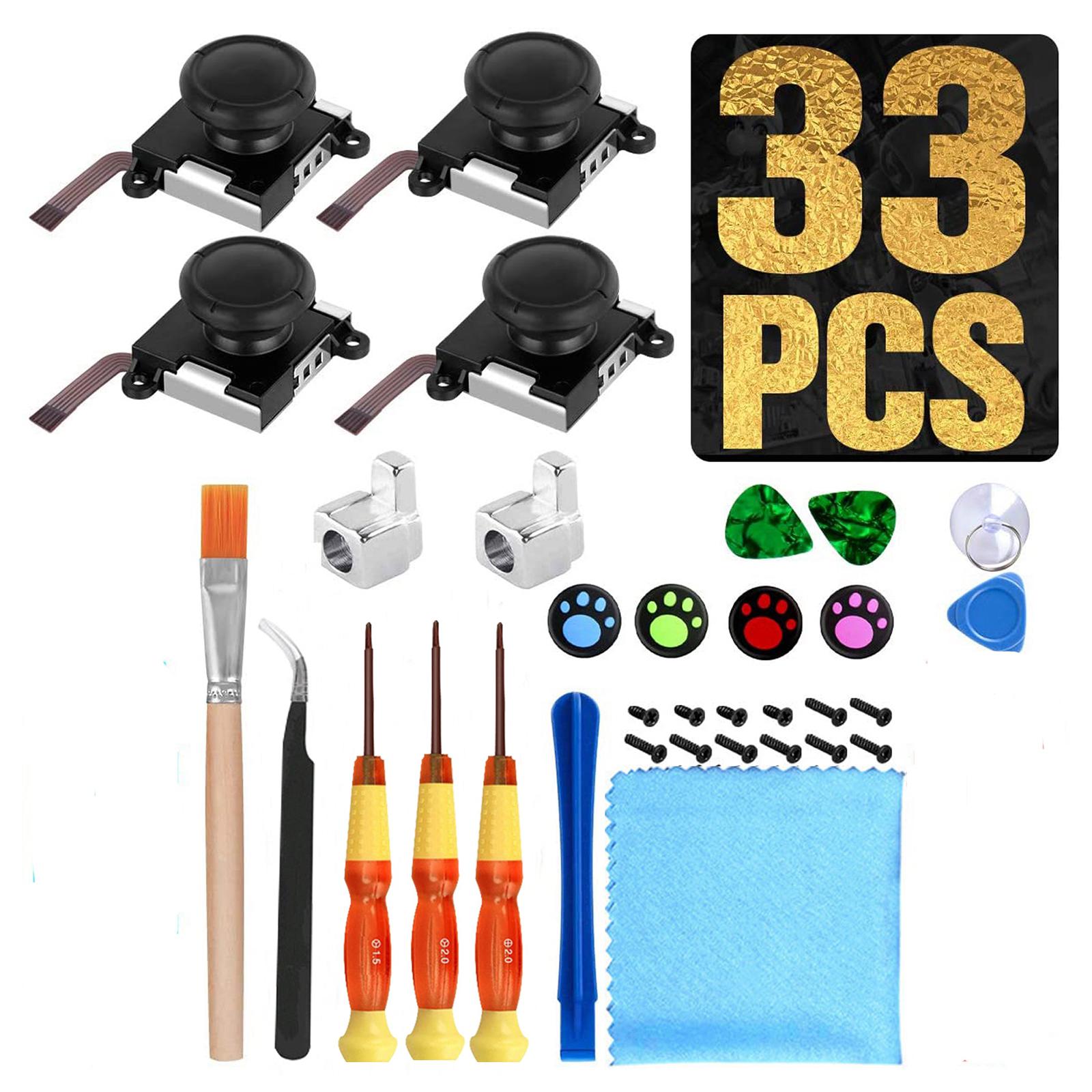 33 Pcs Joystick Replacement 3D Analog Joystick Thumb Sticks for  switch Lite Joy Con 3D Controller Repair Kit