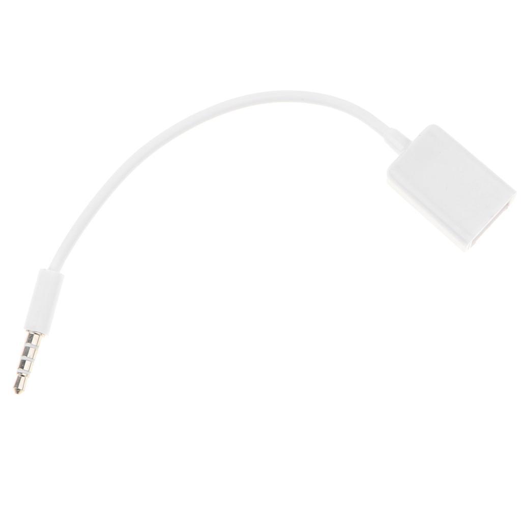 3.5mm AUX Audio To USB Female Charge Cable Adapter Cord For Car MP3