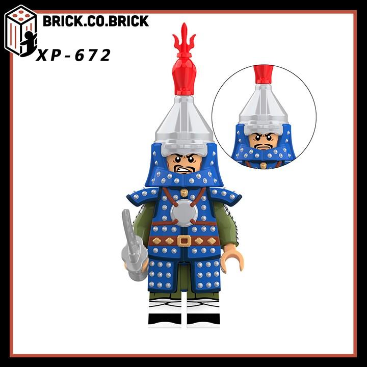 Nhân vật Đồ chơi Mô hình Trung Cổ Lính Nhà Minh Giáp Xanh Minifig Castle