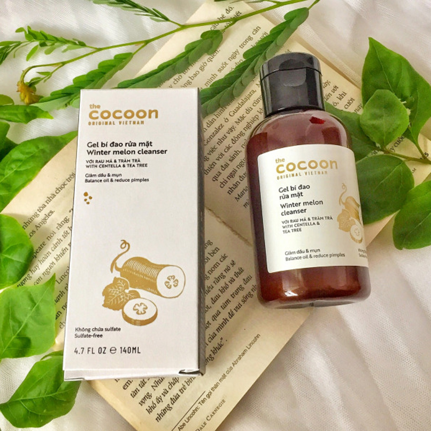 Gel rửa mặt bí đao Cocoon 140ml làm sạch sâu lỗ chân lông, giảm mụn và cung cấp độ ẩm cho da