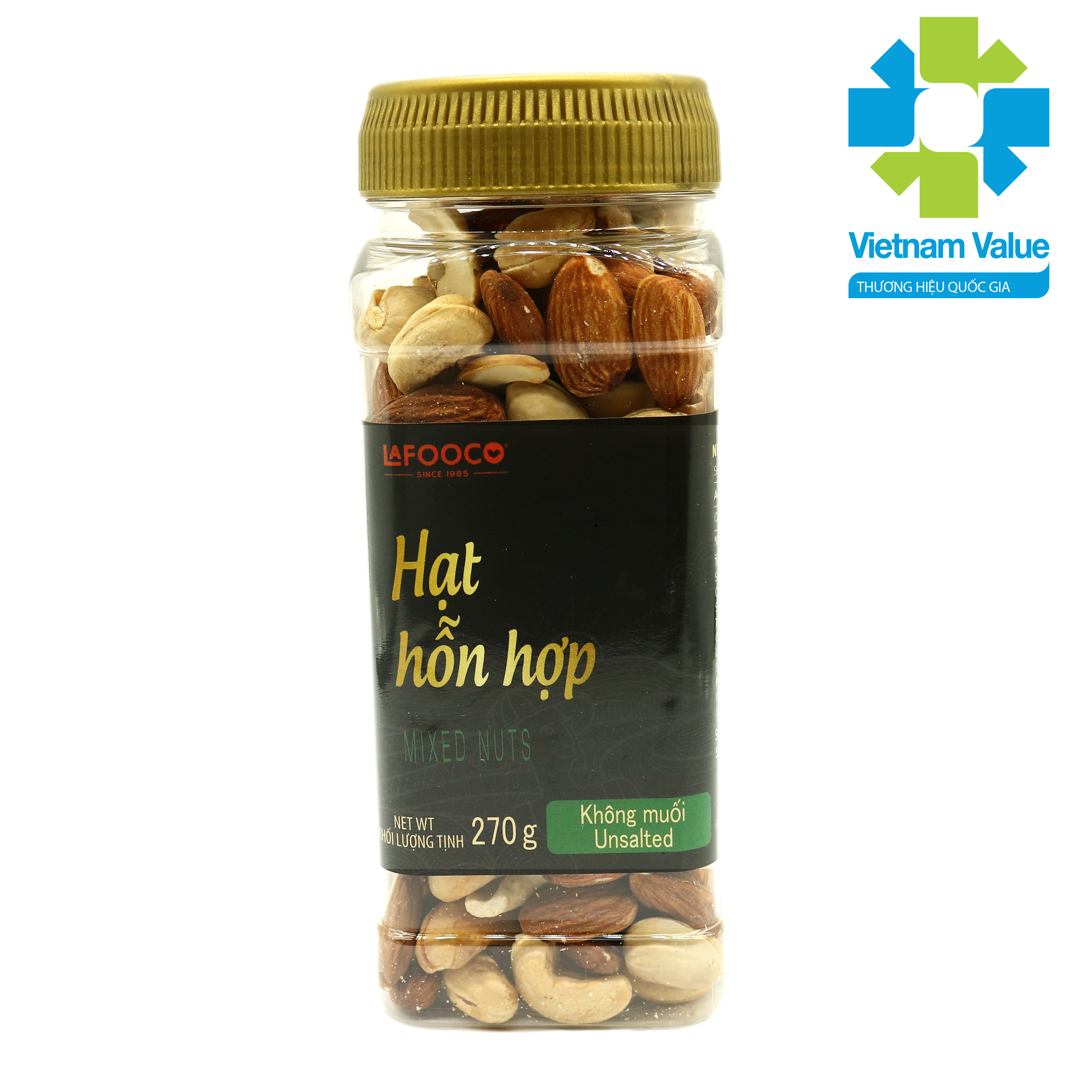 Hạt Dinh Dưỡng Hỗn Hợp 4 Loại Hạt Điều, Hạnh Nhân, Óc Chó, Hạt Dẻ Cười Không Muối LAFOOCO 270g