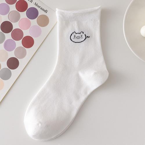 Tất nữ nhún cổ cao hình dễ thương phong cách Hàn Quốc, chất liệu thoáng mát, thấm mồ hôi