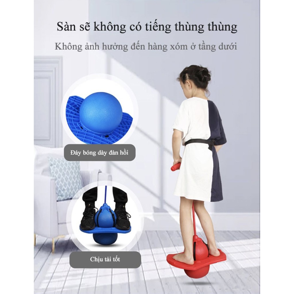 Bóng nhúng nhảy rèn luyện thể chất phát triển chiều cao cho bé từ 7 tuổi (Blue) - bao gồm đồ bơm hơi