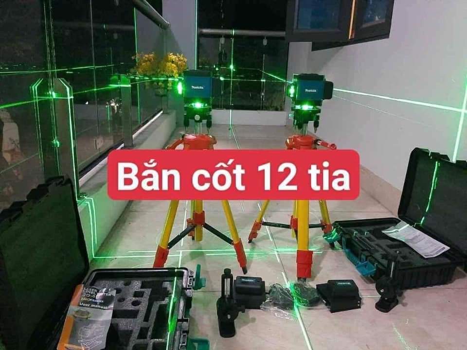 Máy cân bằng tia laser RAKUTEN 555 Máy bắn cốt, máy cân mực, Máy đánh thăng bằng laser 5 tia xanh thế hệ mới 2021