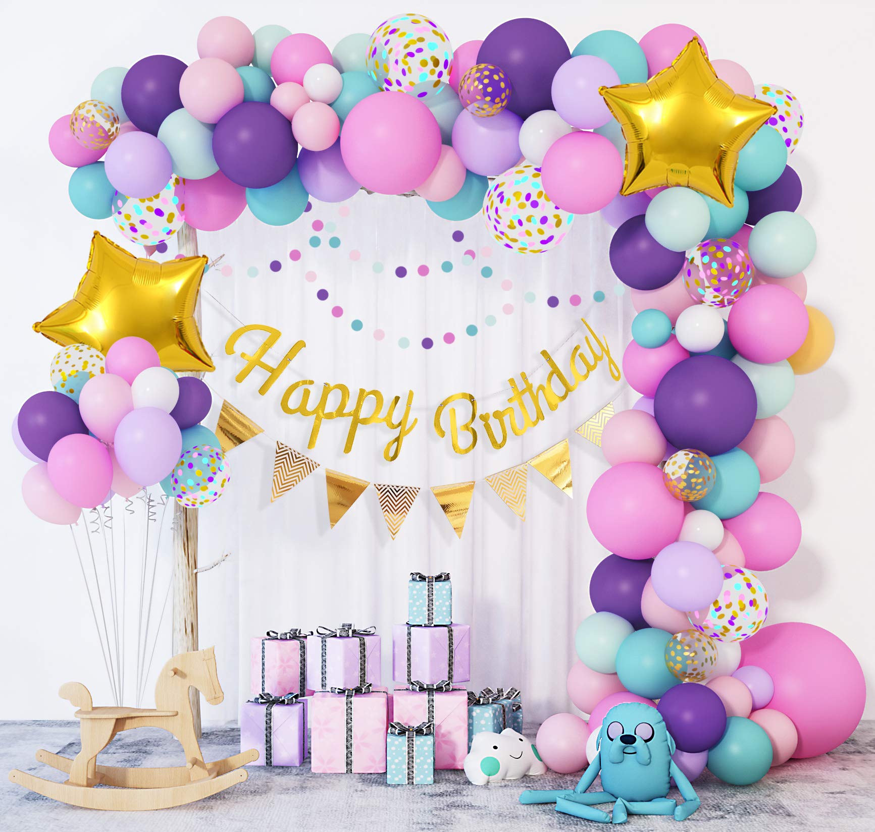 Bộ bong bóng trang trí Unicorn birthday set upkp39