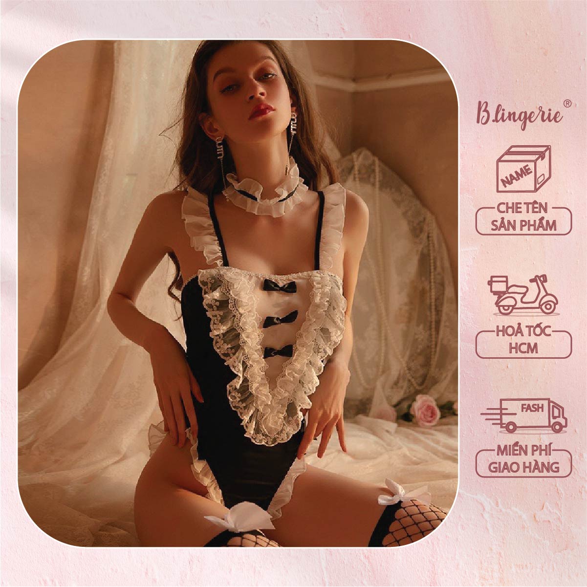 Bộ Cosplay Nữ Hầu Gợi Cảm (Không Kèm Tất) - B.Lingerie