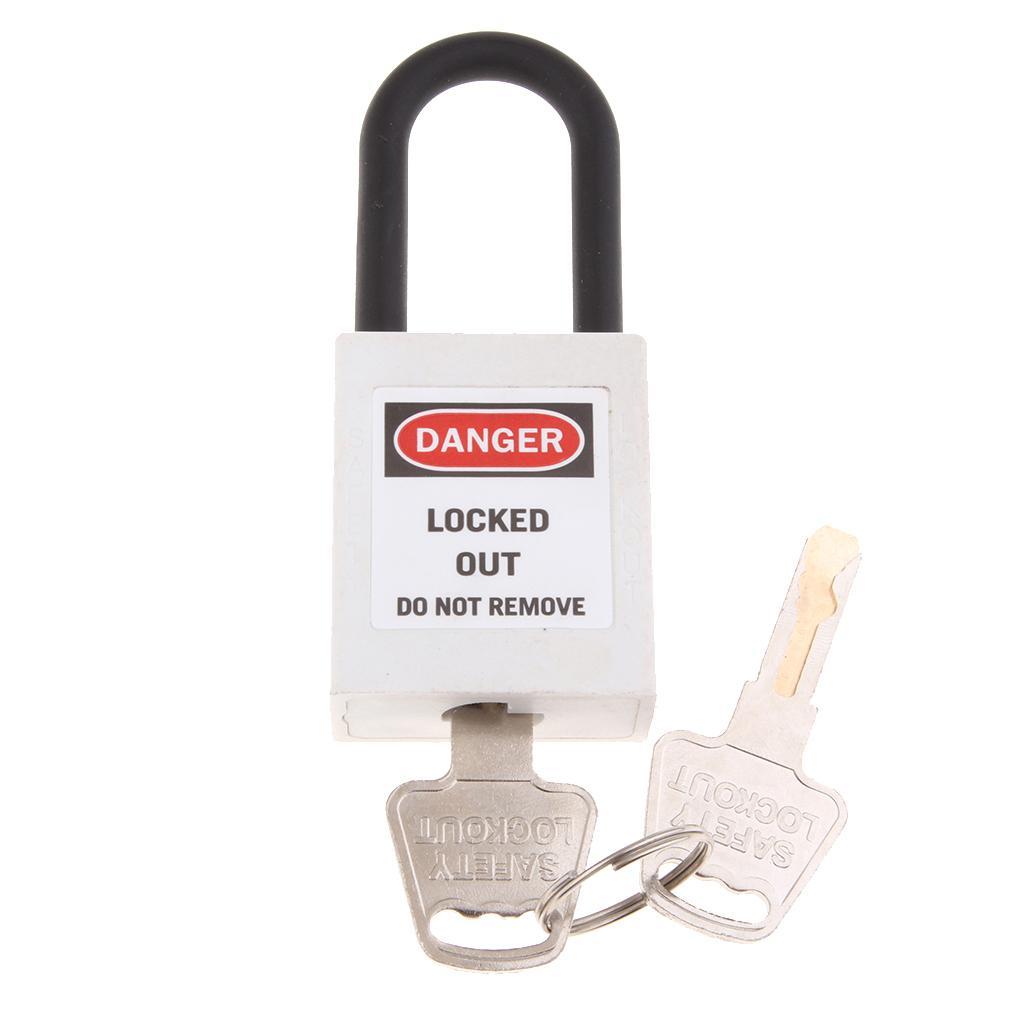 2xSafety Security Lockout Padlock Keyed Different PVC Stainless Steel -White