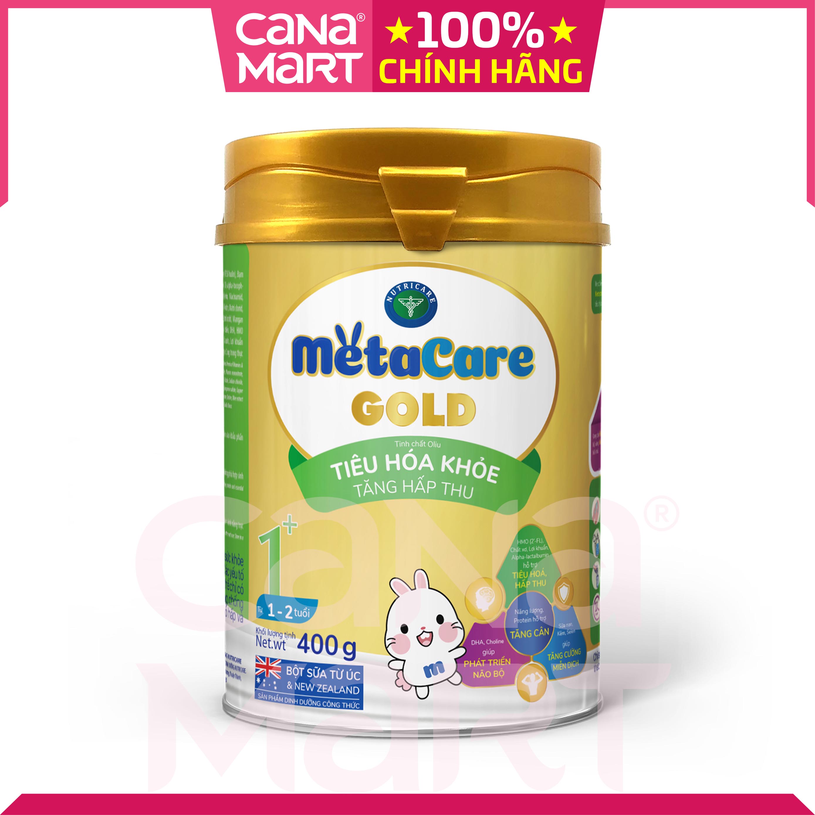 Sữa bột tốt cho bé Nutricare MetaCare Gold 1+, giúp cho bé tiêu hóa khỏe, tăng hấp thu (400g)