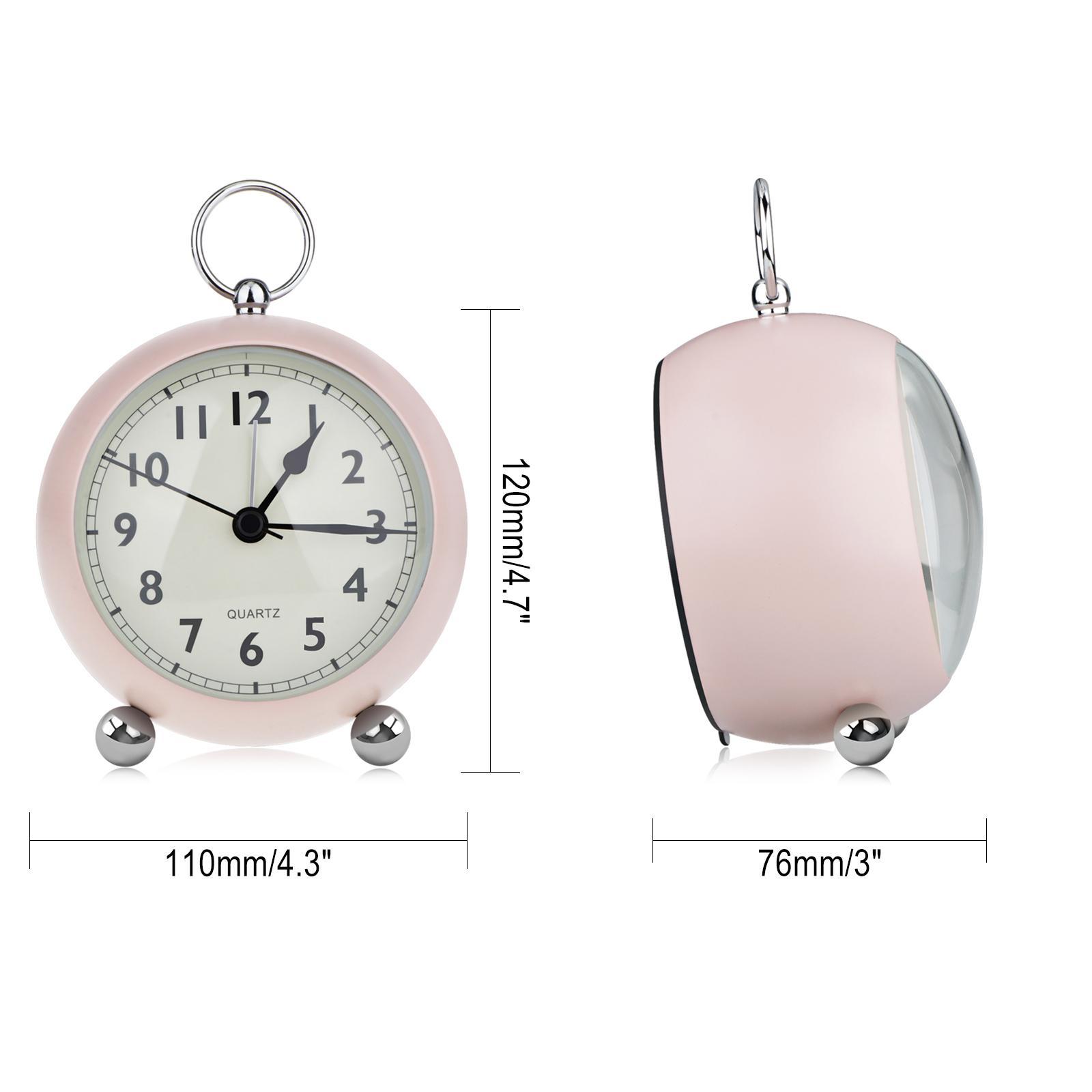 2Pcs Silent Bedside quartz clock Table Alarm Clock