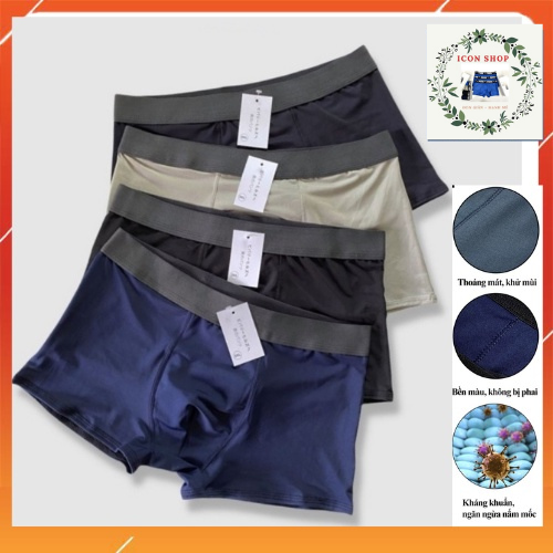 Quần Sịp Đùi Nam Cao Cấp, Quần Lót Nam Thun Lạnh Cạp Trơn