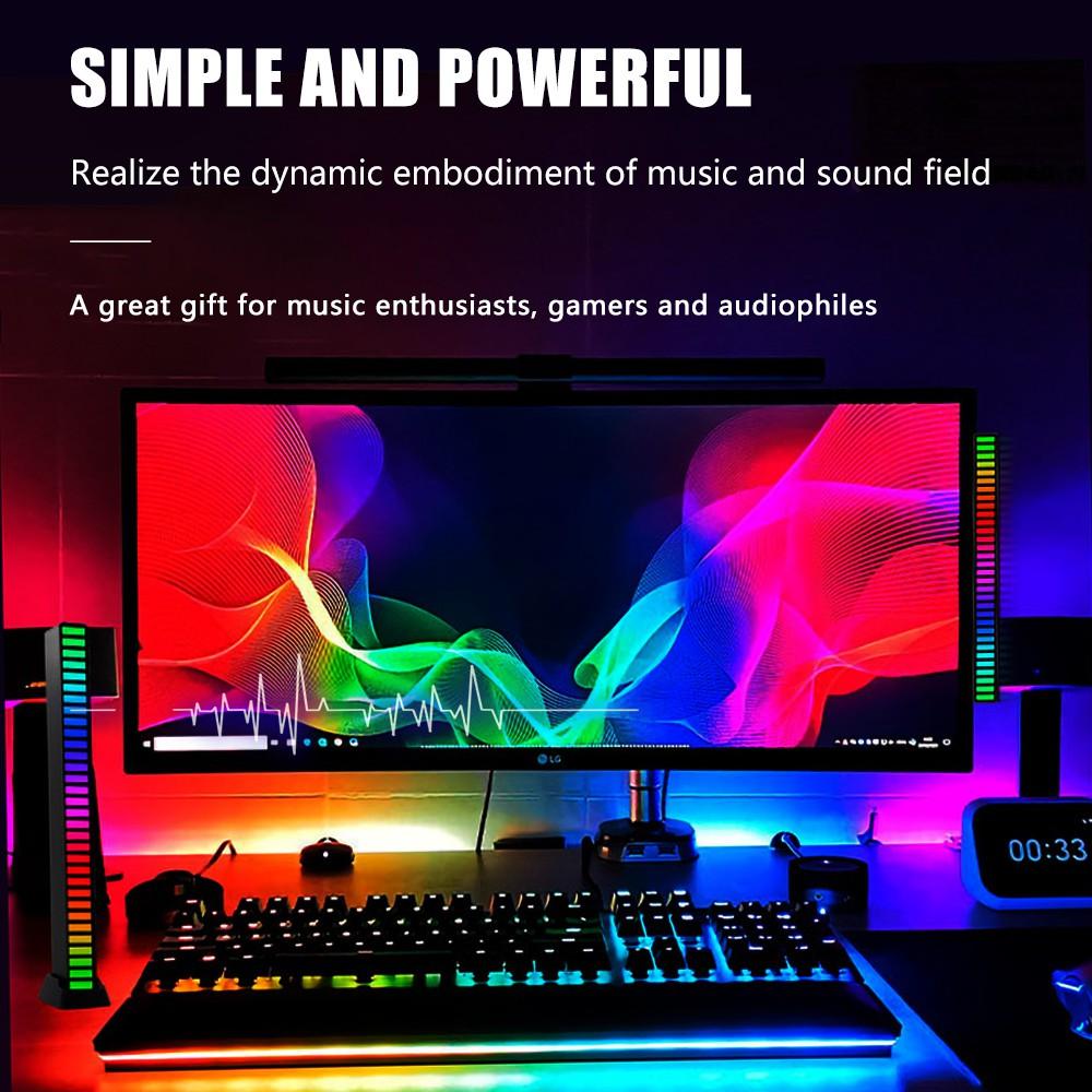 Đèn Led Rgb 32 Bit điều khiển bằng giọng nói nhiều màu sắc sáng tạo trang trí phòng/ xe ô tô/ chơi thể thao điện tử