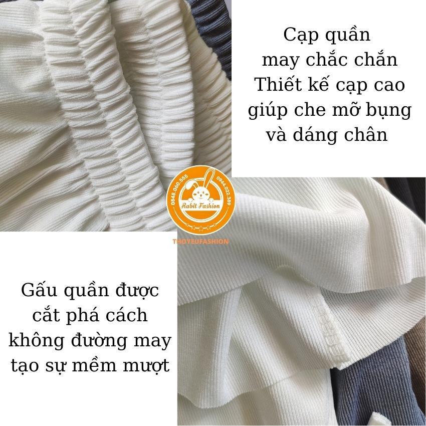 Quần ống rộng cạp chun lưng cao, quần dài thun gân ống suông unisex - thoyeufashion Ms55