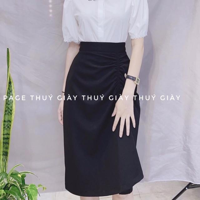 Chân váy bút chì nhún - Hình thật