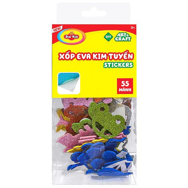 Bộ Đồ Chơi Hình Dán Xốp Eva Kim Tuyến Stickers - Star Kids K-944