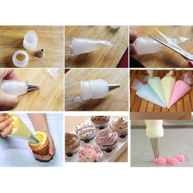 Bộ Đui 52 Chiếc Kèm Chốt Và Dù Bắt Hoa Bộ/Đui Bắt Kem Với Các Kiểu Dáng Trang Trí Cupcake, Bánh Gato, Bánh Kem