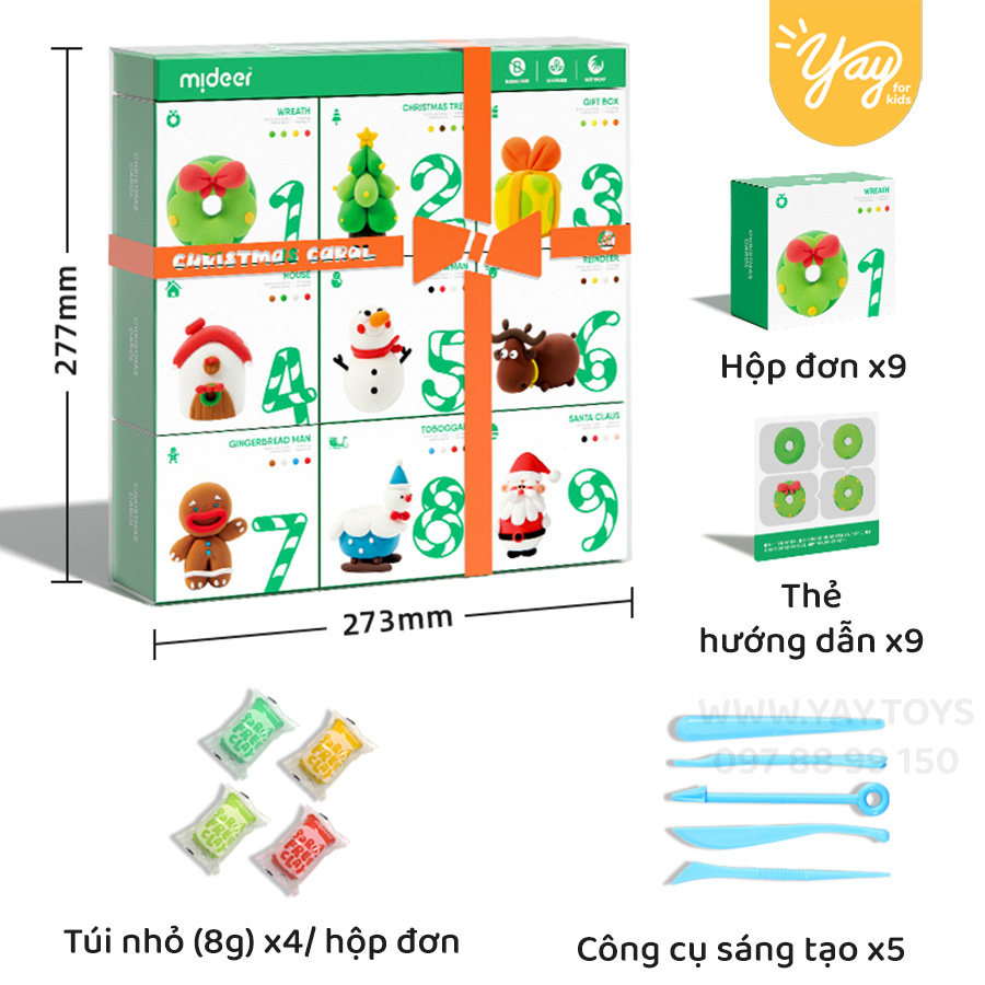 Đất Sét Không Hàn The Chủ đề Giáng Sinh Cho bé 3+ - Mideer