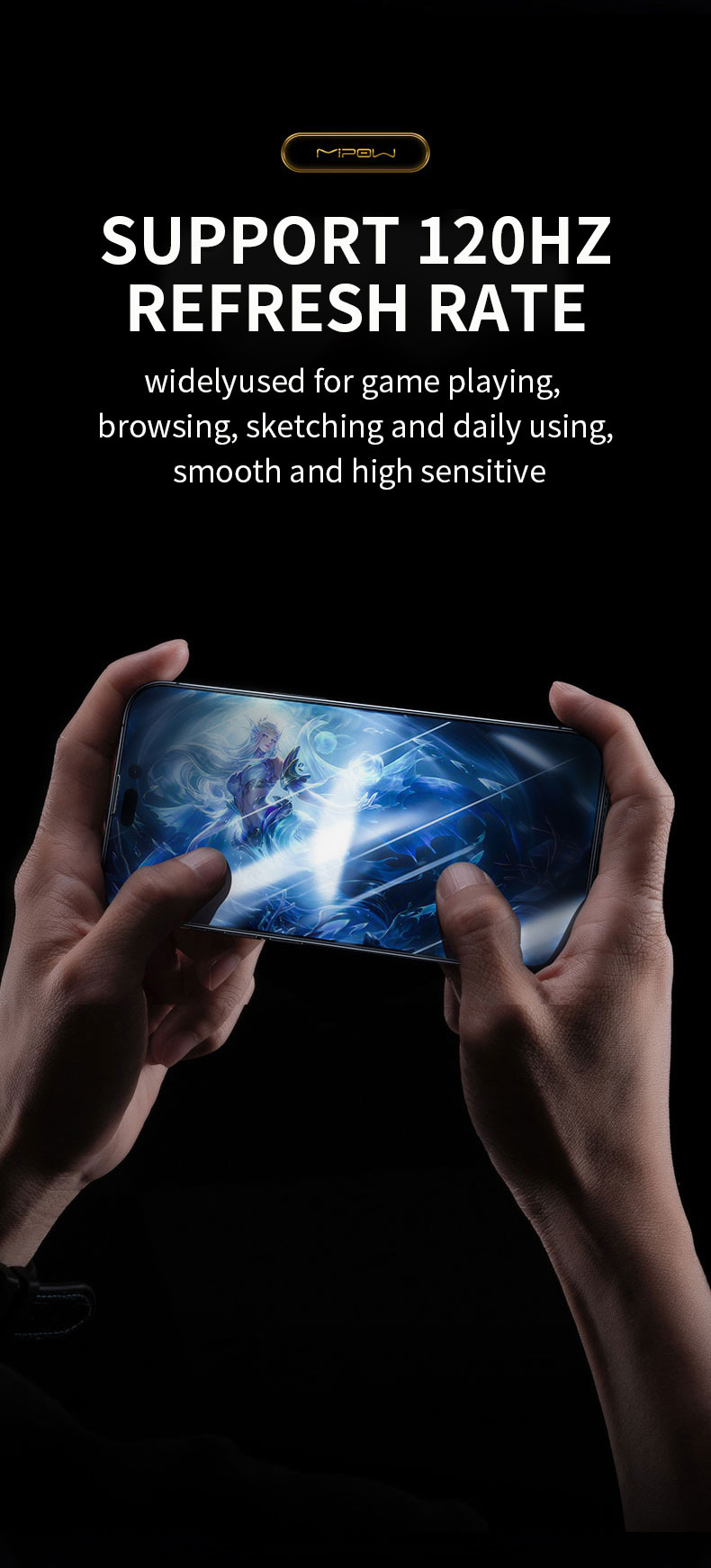 Miếng Dán Cường Lực MIPOW KINGBULL Chống Nhìn Trộm Dành Cho iPhone 14 ProMax / 14 Pro / 14 Plus / 14 - Hàng Chính Hãng